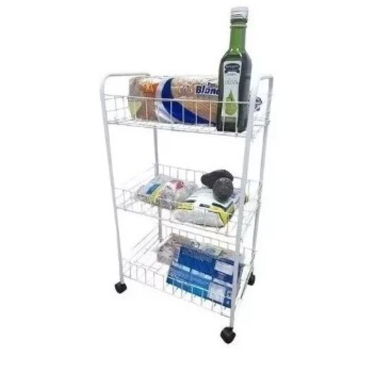 GENERICO - Carrito Para Verduras Multiuso De 3 Cestas Y Ruedas