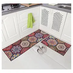 GENERICO - Set Alfombras Cocina Decoración Indian Mandals Antideslizante