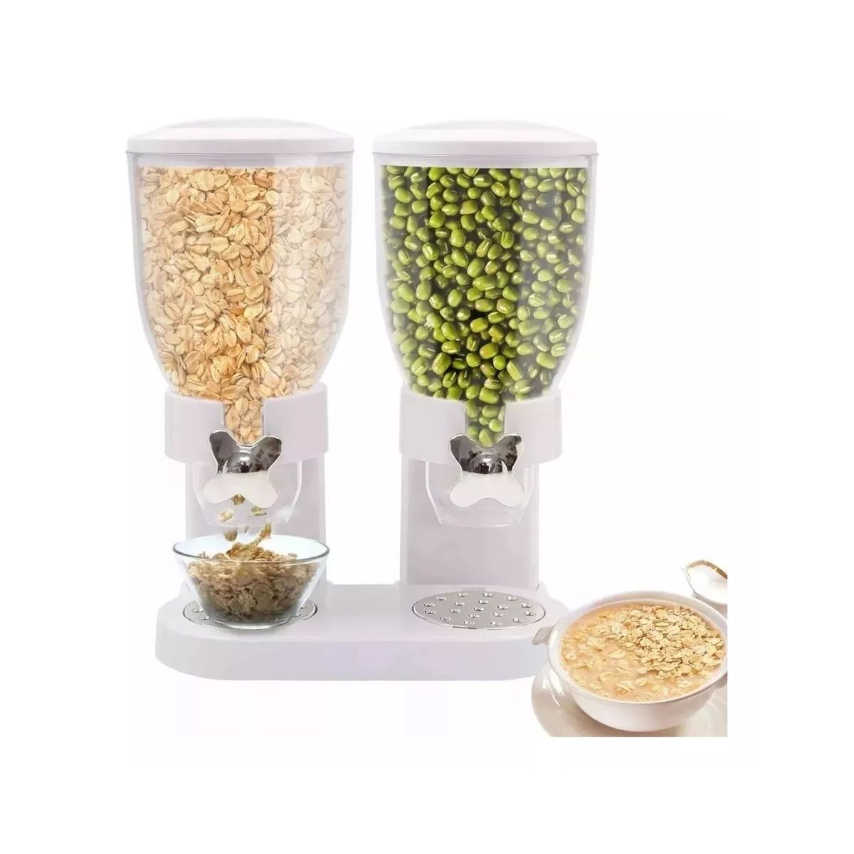 GENERICO - Dispensador De Cereales Doble Cereal Jayma Color Blanco