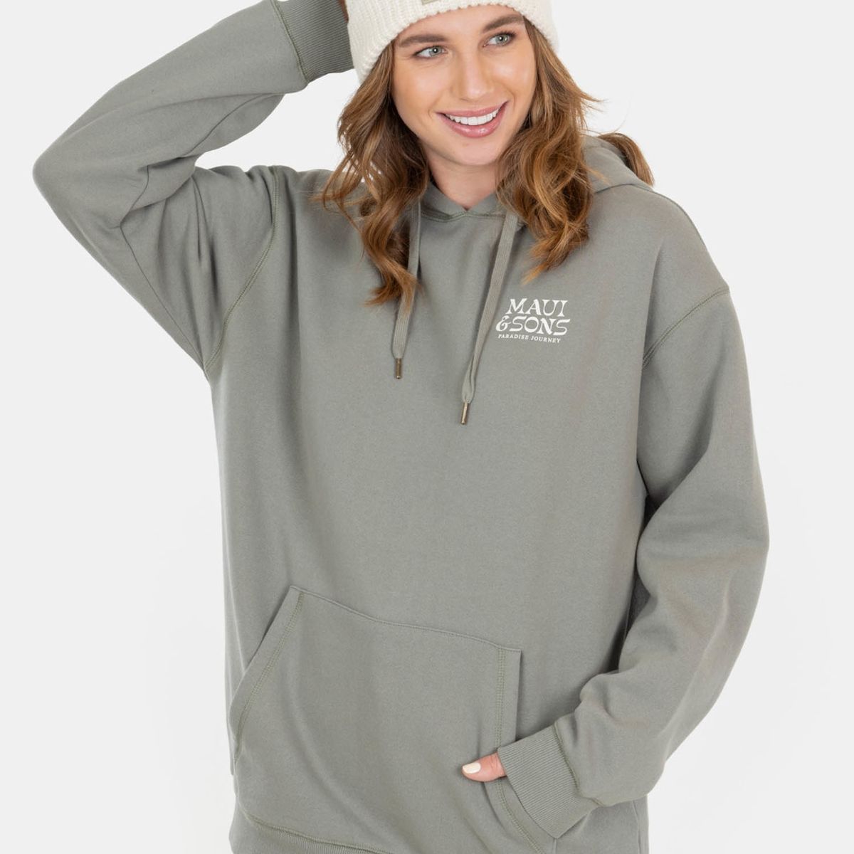 MAUI AND SONS - Poleron Paradise Journey Verde Mujer Maui And Sons