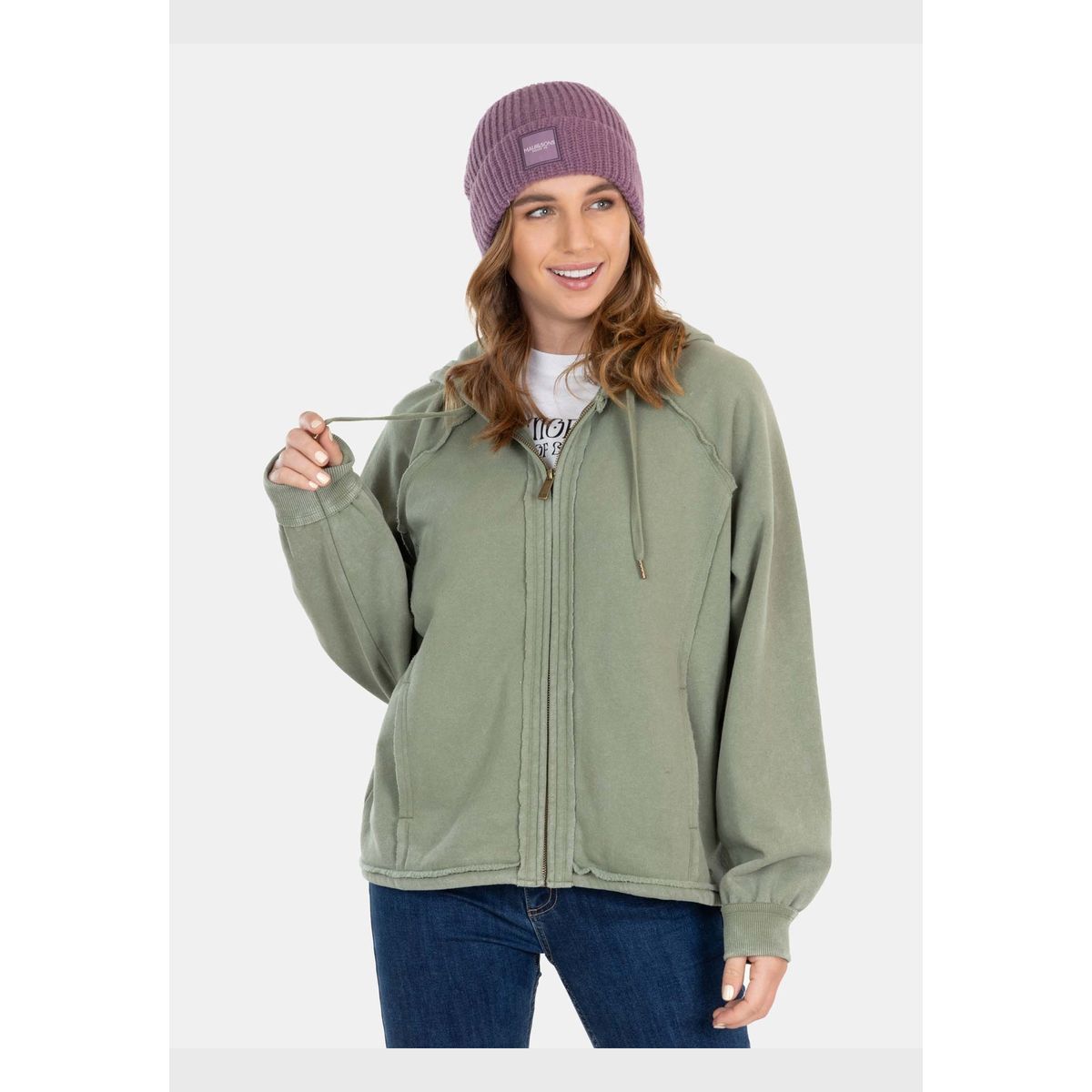 MAUI AND SONS - Poleron Euphoria Fz Verde Mujer Maui And Sons