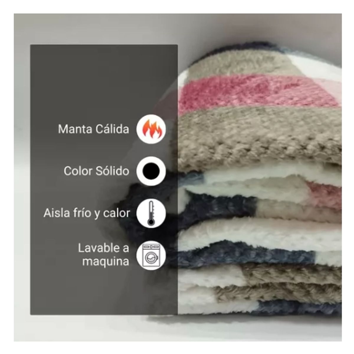 GENERICO - Manta De Chiporro 2plazas 200x230cm Estampa Cuadros Man-03-2