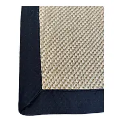 SERCOMKP - Alfombra de Sisal Natural 160x240 cm con borde Negro