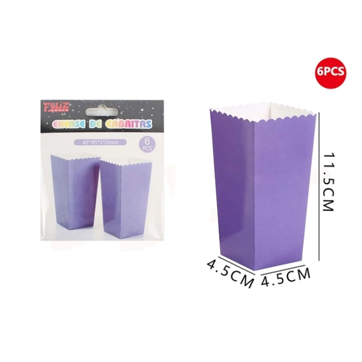 GENERICO - Cajas De Palomitas Morado 6Pcs