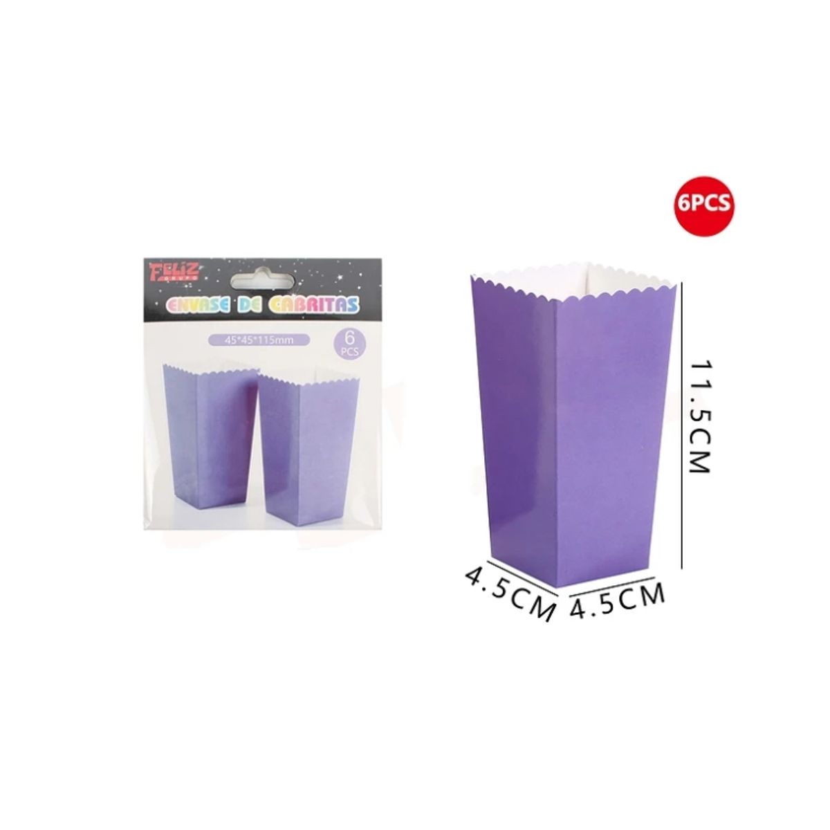 GENERICO - Cajas De Palomitas Morado 6Pcs
