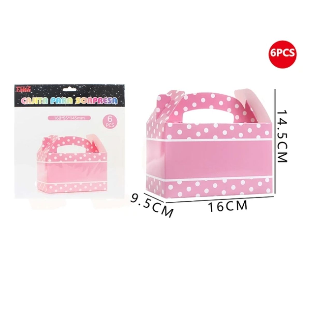 GENERICO - Cajas Para Sorpresas Rosado 6Pcs