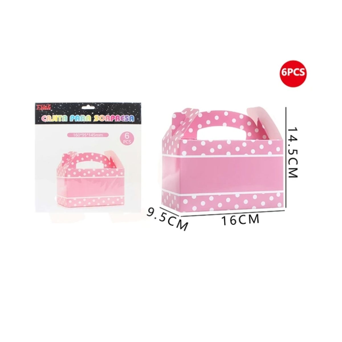 GENERICO - Cajas Para Sorpresas Rosado 6Pcs