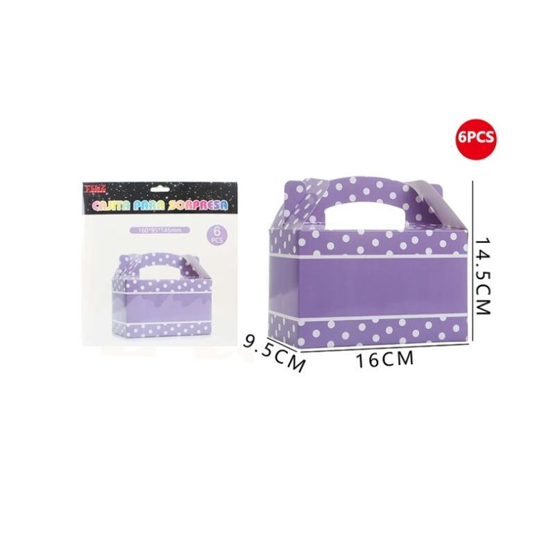 GENERICO - Cajas Para Sorpresas Moradas 6Pcs