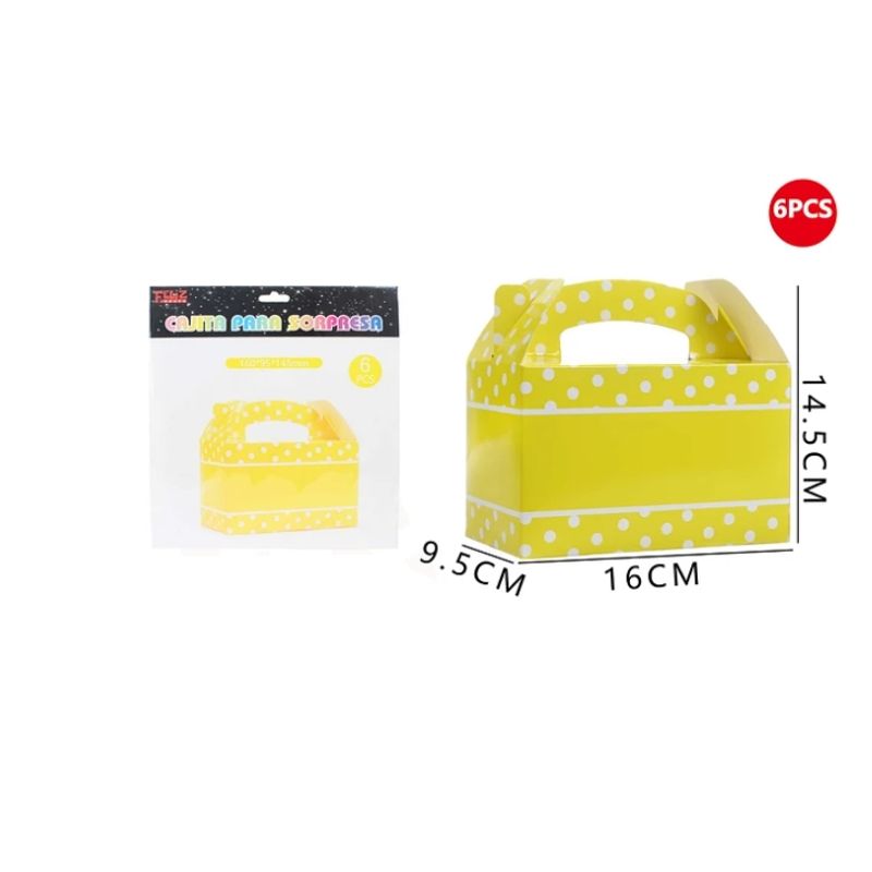 GENERICO - Cajas Para Sorpresas Amarilla 6Pcs