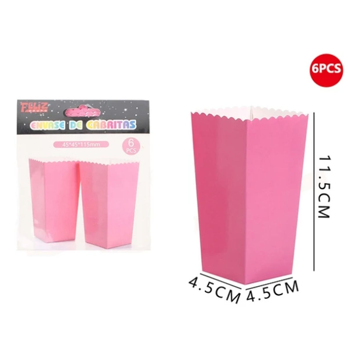 GENERICO - Cajas De Palomitas Rosado 6Pcs