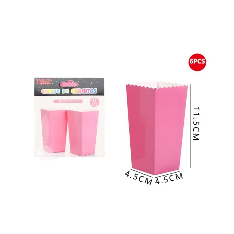 GENERICO - Cajas De Palomitas Rosado 6Pcs