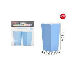 GENERICO - Cajas De Palomitas Celeste 6Pcs