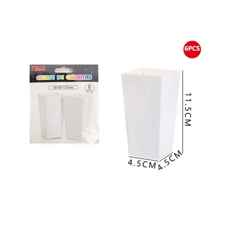 GENERICO - Cajas De Palomitas Blanco 6Pcs