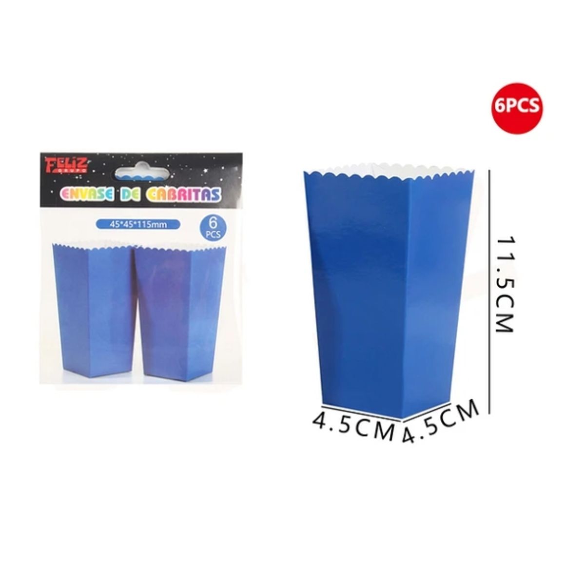 GENERICO - Cajas De Palomitas Azul 6Pcs