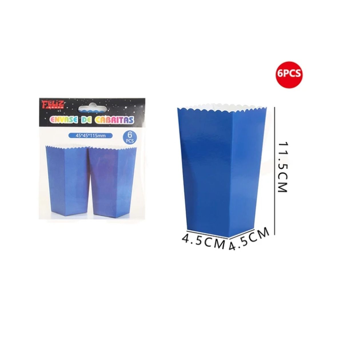 GENERICO - Cajas De Palomitas Azul 6Pcs