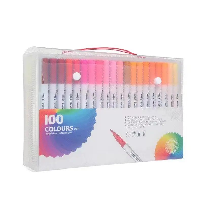 GENERICO - Maleta de 100 lápices de colores con doble punta.