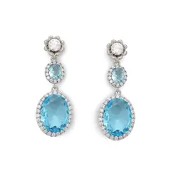 MATTEO - Aros Agustina Celeste diamantes