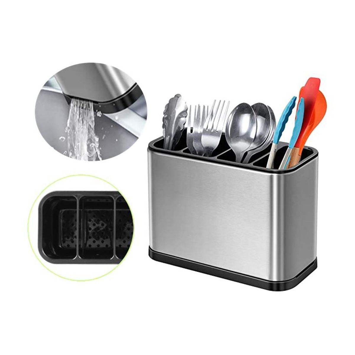 GENERICO - Escurridor De Cubierto Utensilios Cocina Acero Inoxidable