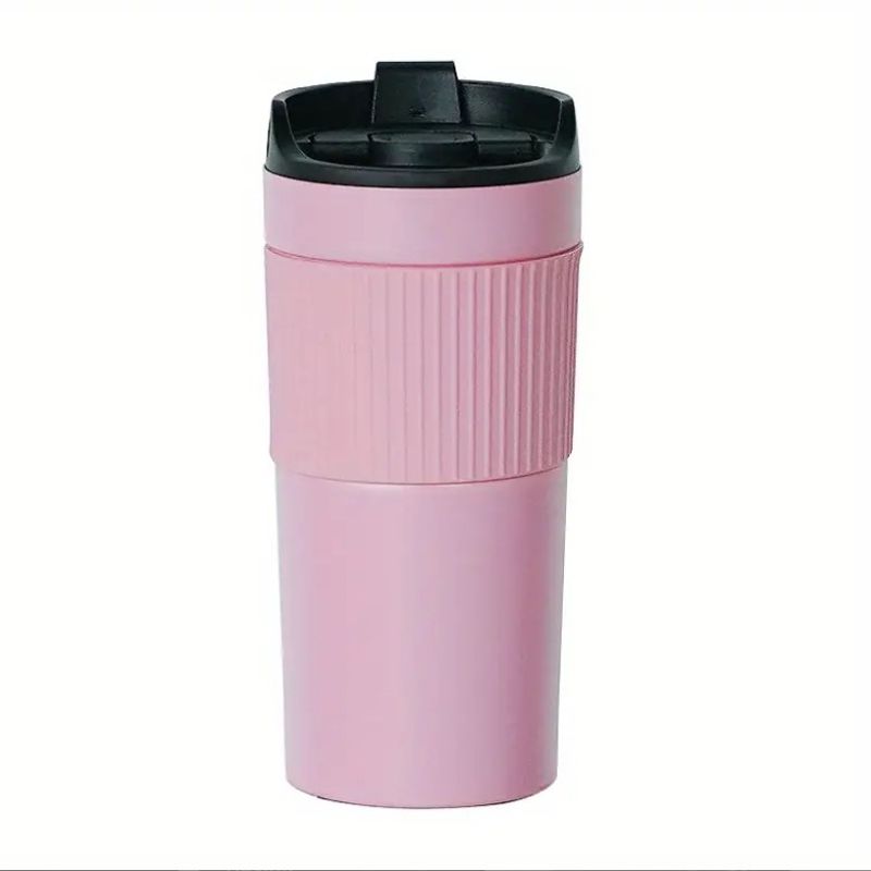 GENERICO - Vaso Térmico Portátil Con Prensa Francesa 350ml Rosado