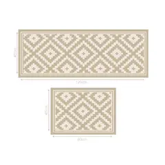 DAVANTI - Set 2 Alfombras de Cocina Rombo Arena