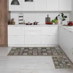 DAVANTI - Set 2 Alfombras de Cocina Baldosa Ligure