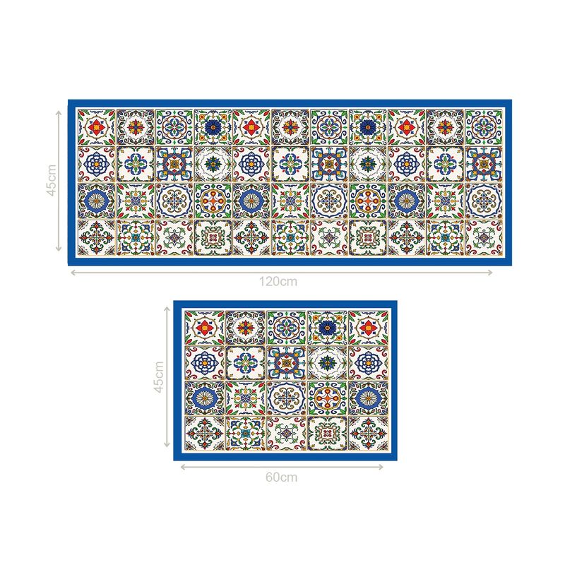 DAVANTI - Set 2 Alfombras de Cocina Baldosa Española