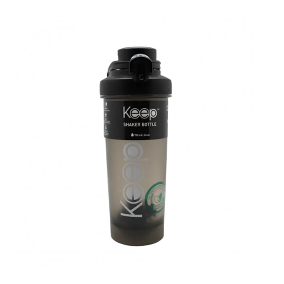 KEEP - Botella hidratación 700ml deporte Shaker negro Keep Mimbral