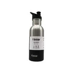 KEEP - Botella hidratación 600ml metálica negro Mimbral