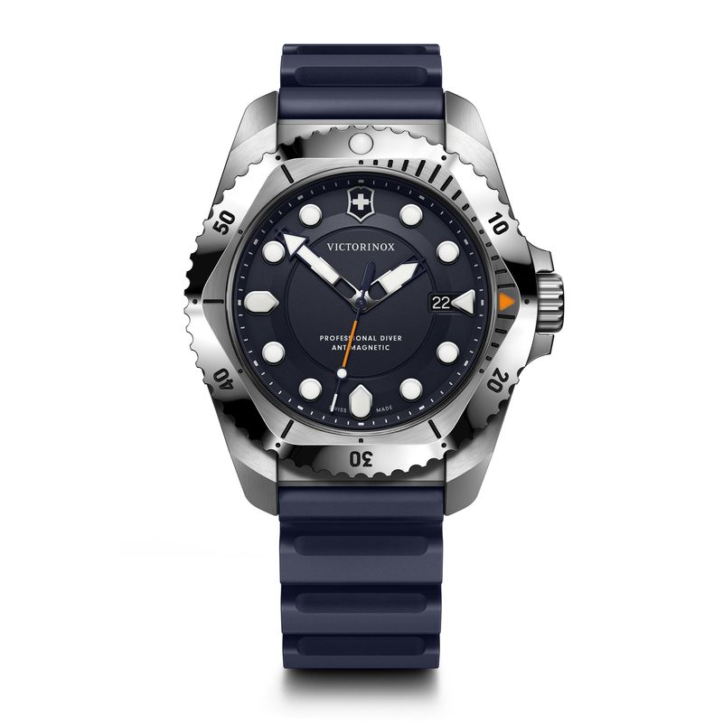 VICTORINOX - Reloj Dive Pro Quartz 43 mm azul caja acero Victorinox
