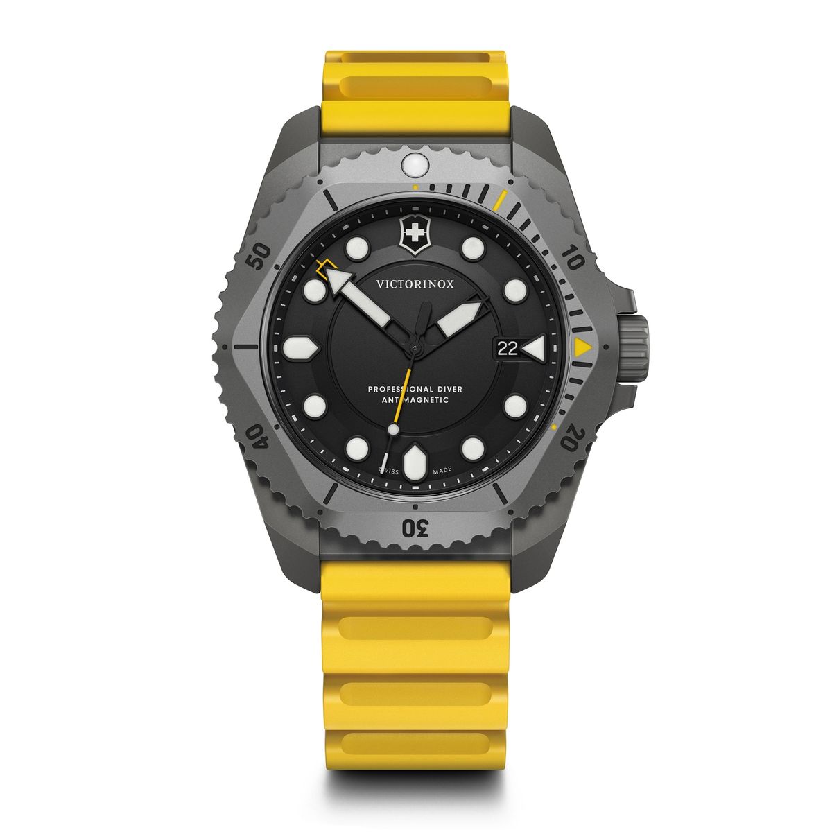 VICTORINOX - Reloj Dive Pro Quartz 43 mm amarillo caja titanio Victorinox