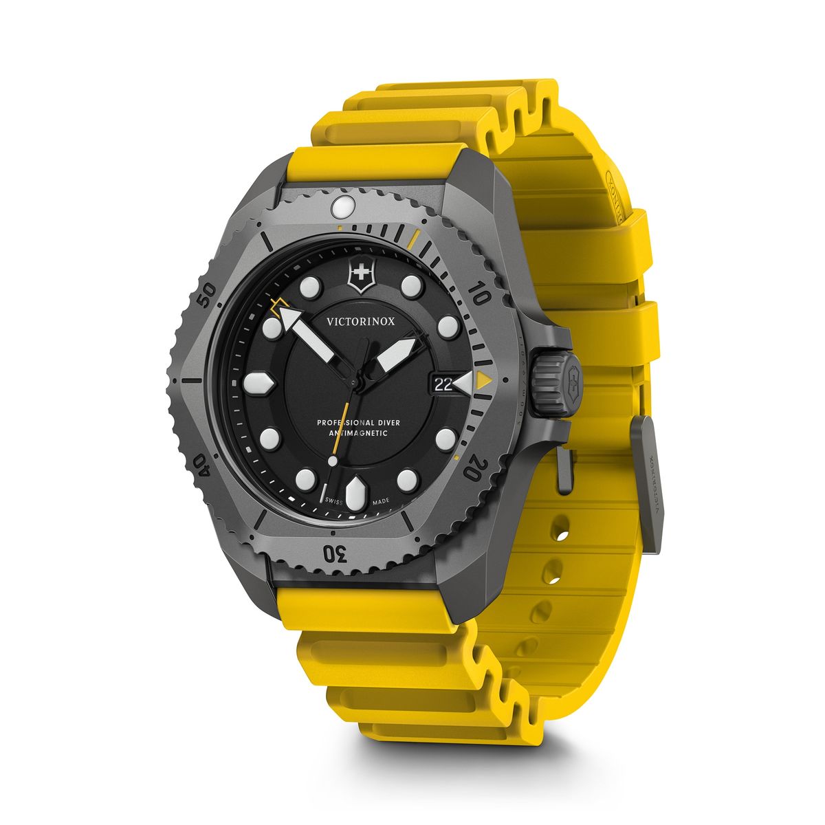 VICTORINOX - Reloj Dive Pro Quartz 43 mm amarillo caja titanio Victorinox