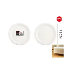 GENERICO - Platos Blanco 18cm 50Pcs Plasticos