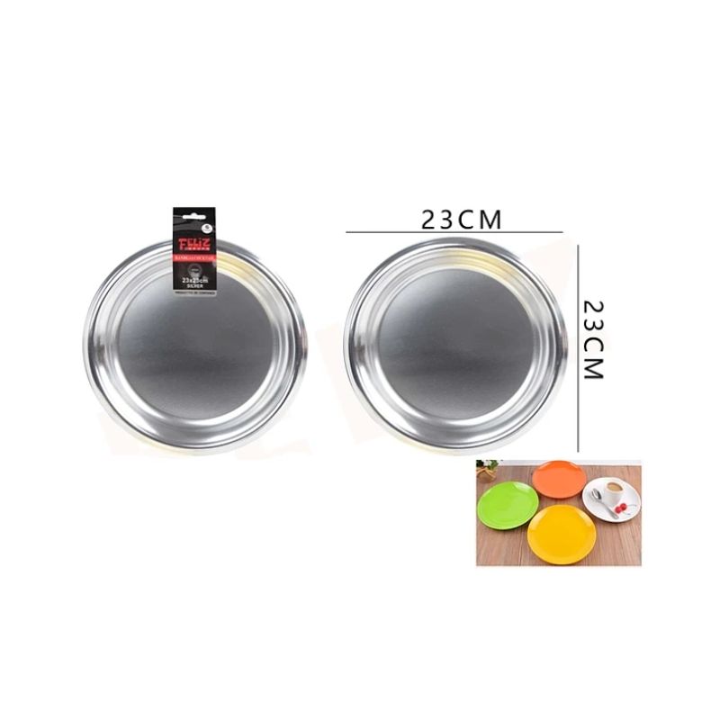 GENERICO - Plato Plastico Plata 23Cm
