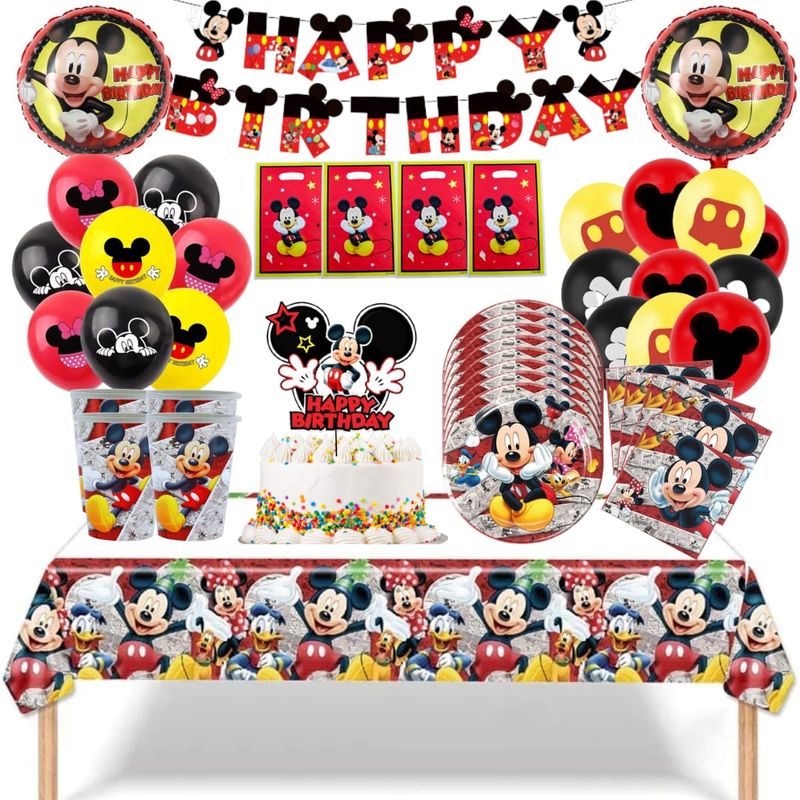 GENERICO - Pack Decoración Globos Cotillón Mickey cumpleaños