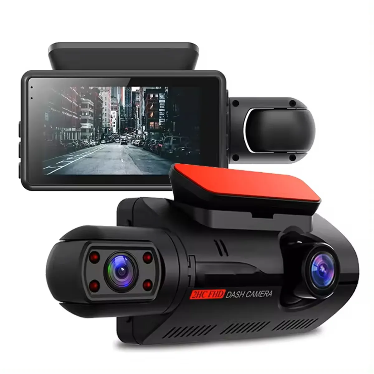STARTECHOFFICE - Cámara Dual Dash Cam 1080P Ángulo Amplio de 150° Grabación en Bucle Visión Nocturna 150 mAh
