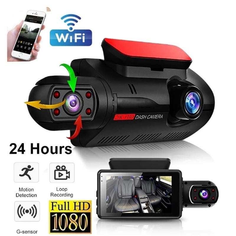 STARTECHOFFICE - Dash Cam Cámara Dual 1080P Ángulo Amplio de 150° Sensor G Pantalla 3.5 Pulgadas