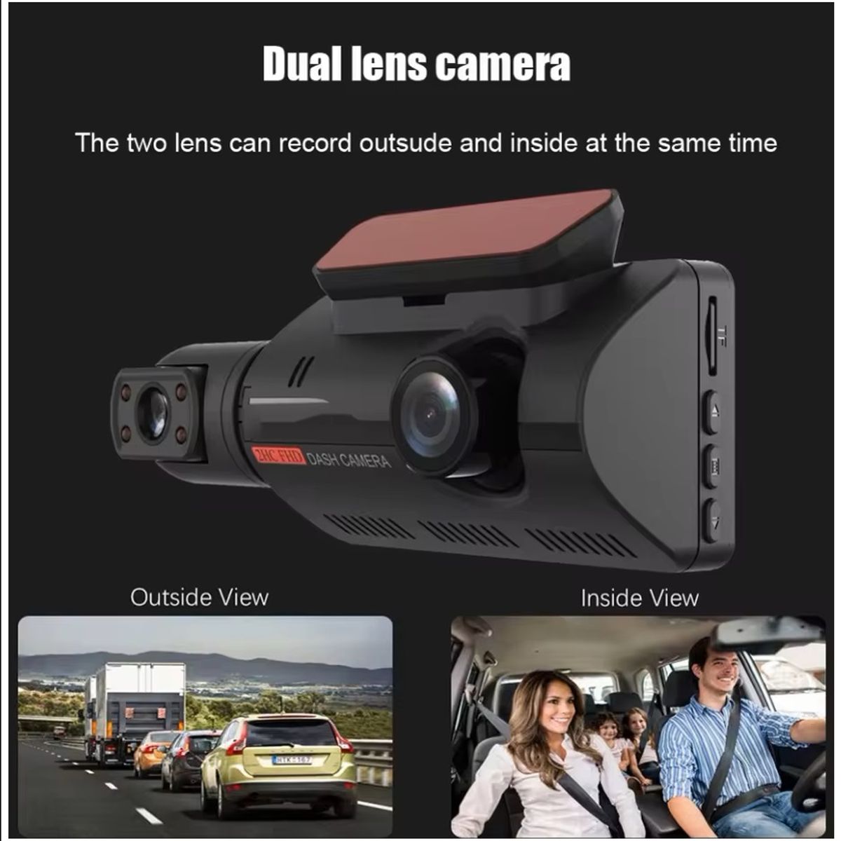 STARTECHOFFICE - Dash Cam Cámara Dual 1080P Ángulo Amplio de 150° Sensor G Pantalla 3.5 Pulgadas 150 mAh