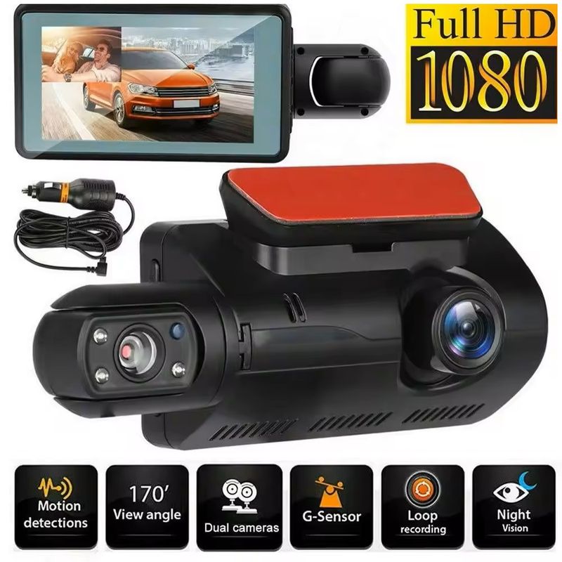 STARTECHOFFICE - Dash Cam Cámara Dual 1080P Ángulo Amplio de 150° Grabación en Bucle