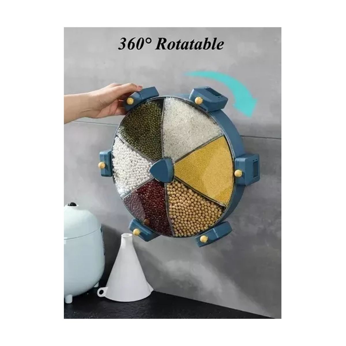 GENERICO - Dispensador Granos Y Cereal De Pared Giratorio 6 Espacios