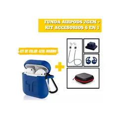GENERICO - Funda Silicona AirPods 2gen Set De Accesorios 6 En 1