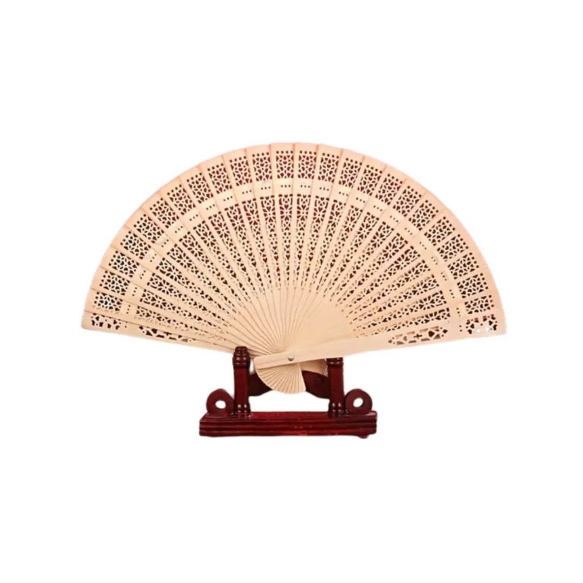 GENERICO - Pack 12 Ventiladores De Madera De Bambú