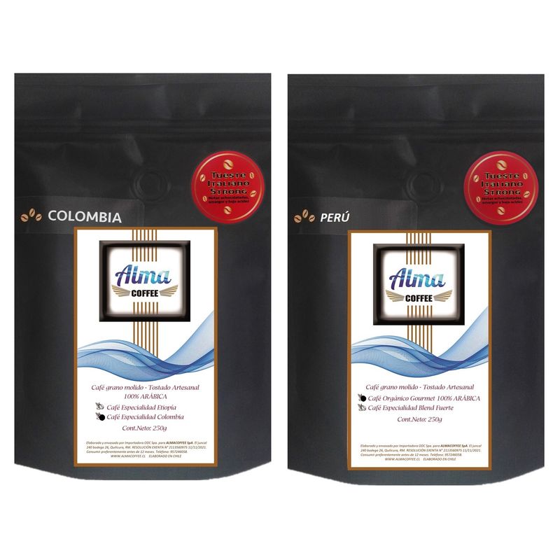 GENERICO - Pack Café Grano Especialidad Colombia + Perú Fuertestrong