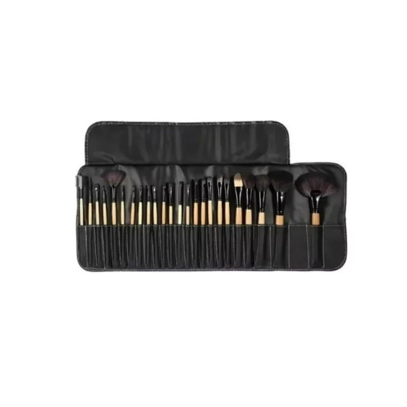 GENERICO - Set 32 Pinceles Y Brochas Maquillaje + Bolso Organizador Color Negro
