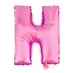 GENERICO - Globo Metálico Letra Rosado H