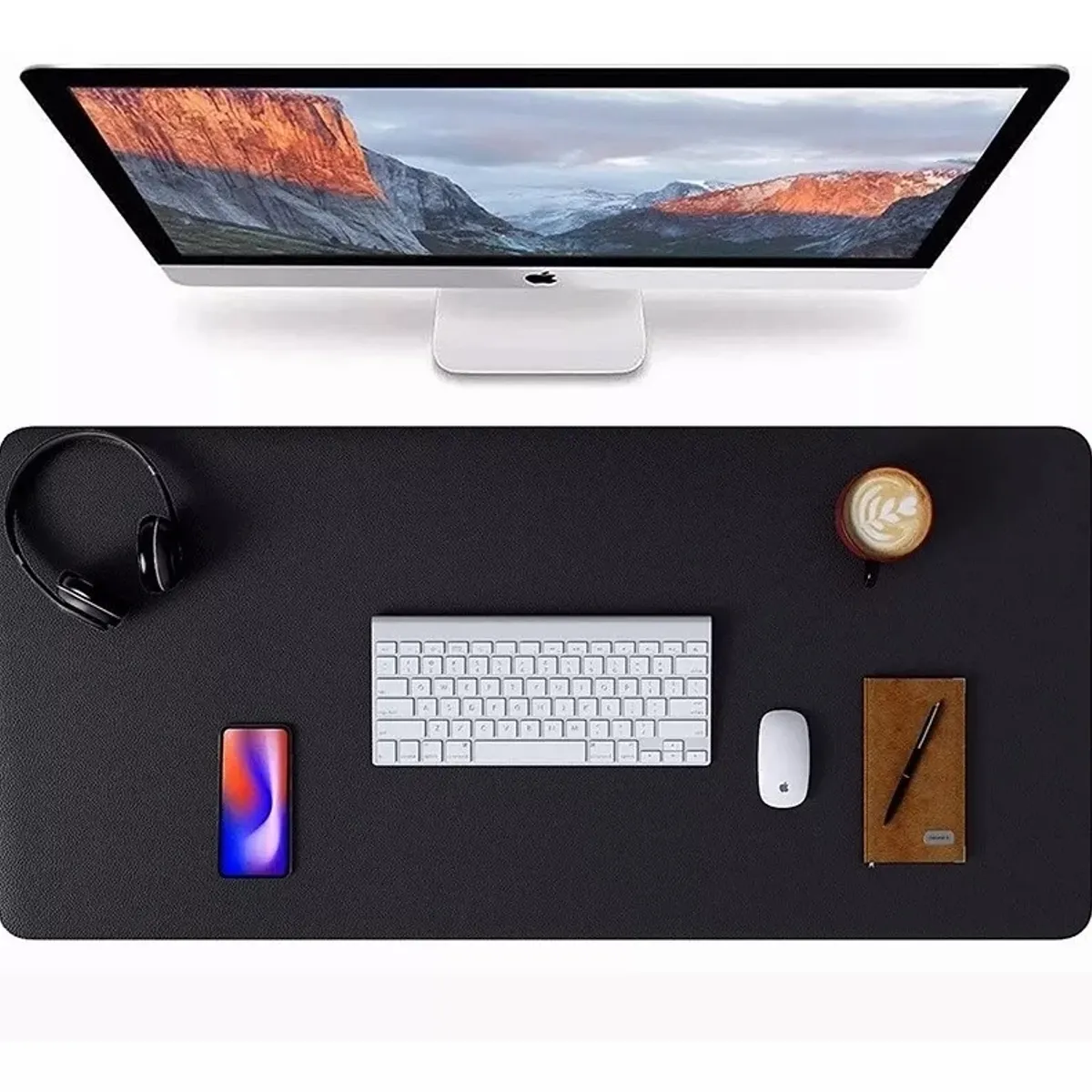 GENERICO - Alfombrilla Mousepad De Cuero Impermeable Reversible 80x40