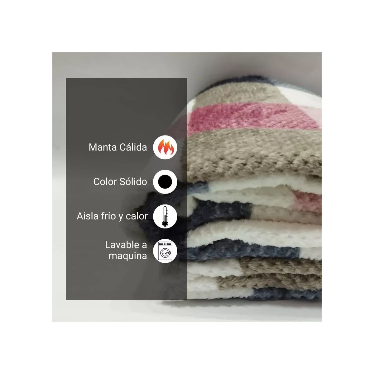 GENERICO - Manta De Chiporro 2plazas 200x230cm Estampa Cuadros Man-03-2