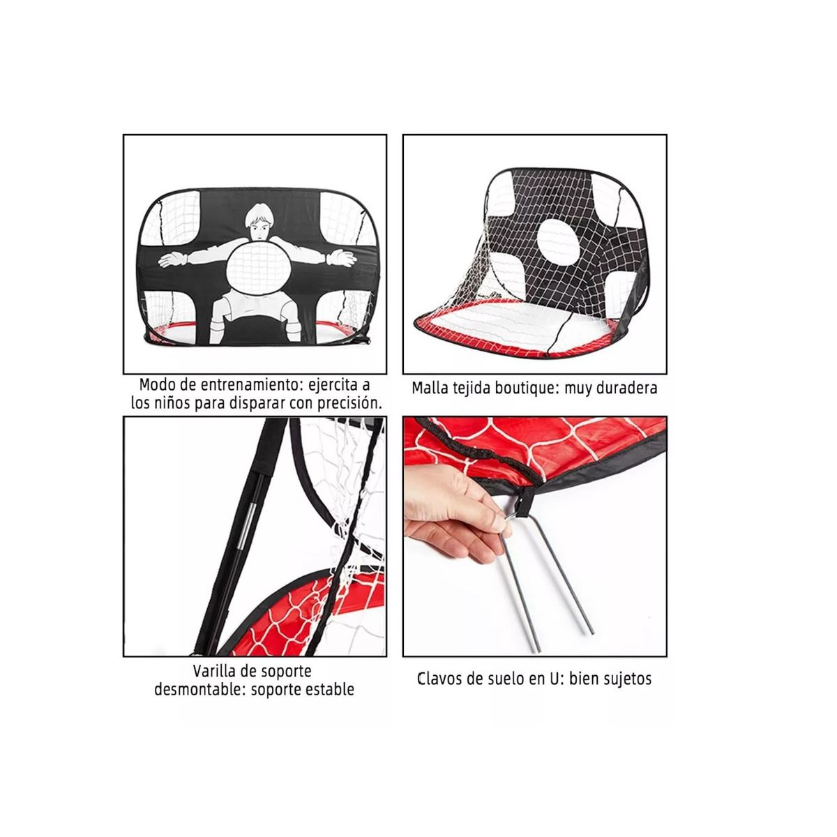 GENERICO - Arco Portería De Futbol 5 Tiros Doble Uso Entrenamiento