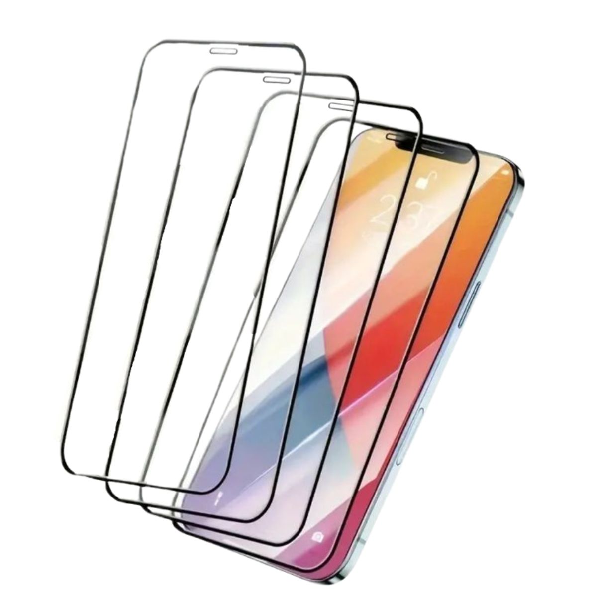 GENERICO - Pack 4 Láminas Mica De Vidrio Templado Pantalla Para iPhone 13