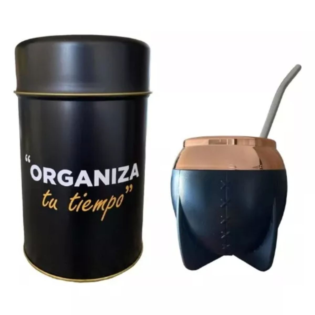 GENERICO - Set Mate + Bombilla + Dispensador Yerba + Termo Bala Anymate