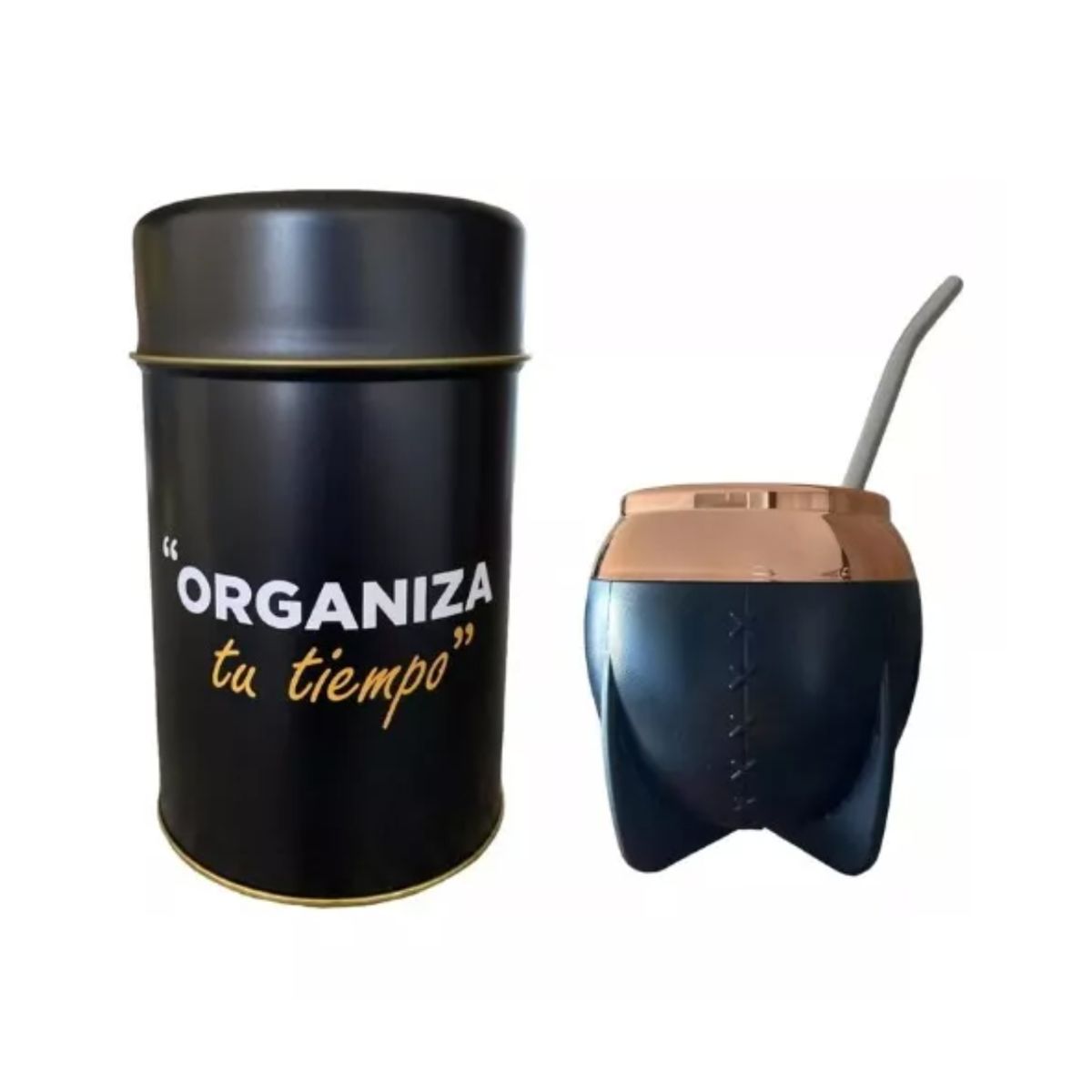 GENERICO - Set Mate + Bombilla + Dispensador Yerba + Termo Bala Anymate